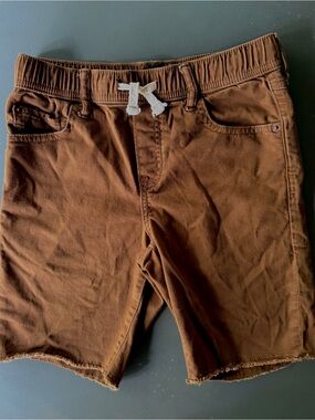 Gap Kids Boys Brown Denim Jean Shorts Elastic Waist Drawstring Size XXL 14 16